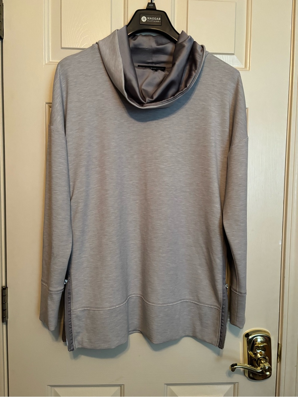 White House Black Market Light Gray Cowl Neck Sweatshirt